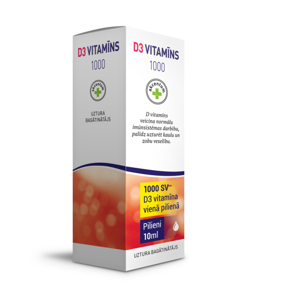 D3 VITAMĪNS 1000 pilieni 10ml