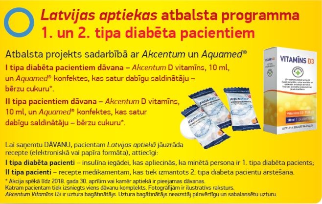 Latvijas aptiekas atbalsta programma 1. un 2. tipa diabēta pacientiem