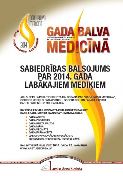 GADA BALVA MEDICĪNĀ - nobalso un izvirzi savus kandidātus!